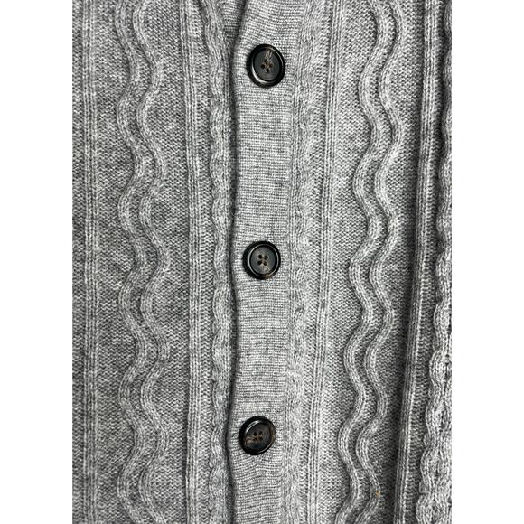 1-14 QI CASHMERE NWT Men's Cardigan Button Down Gray XXL - Picture 6 of 14